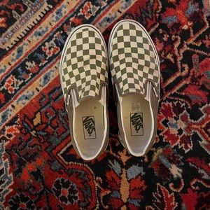 Worn olive green vans